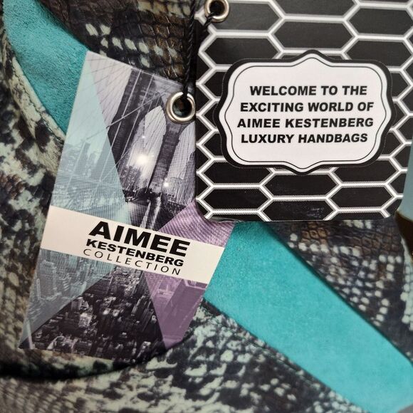 Aimee Kestenberg Tuscany Cobra Print Pebble Leather and Suede Hobo Shoulder Bag - Picture 3 of 10